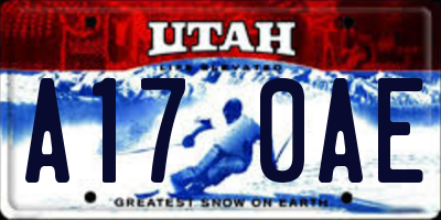 UT license plate A170AE