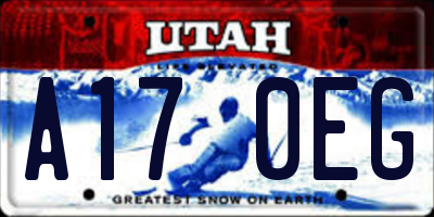 UT license plate A170EG