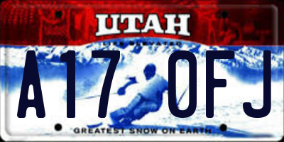 UT license plate A170FJ