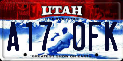 UT license plate A170FK