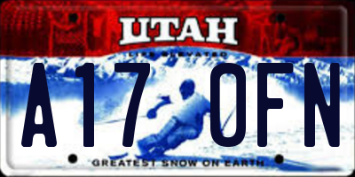 UT license plate A170FN