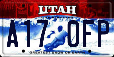 UT license plate A170FP