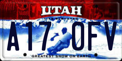 UT license plate A170FV