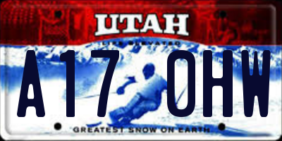 UT license plate A170HW