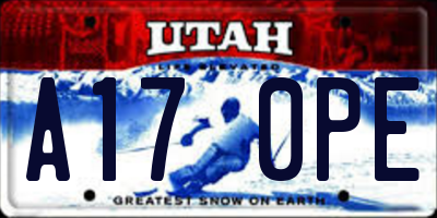 UT license plate A170PE