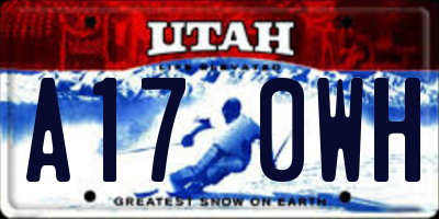 UT license plate A170WH