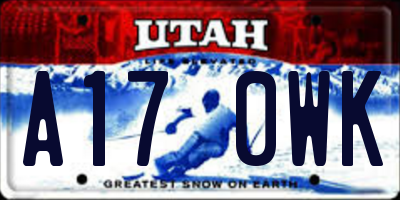 UT license plate A170WK