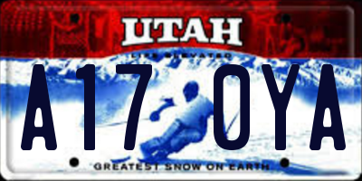 UT license plate A170YA