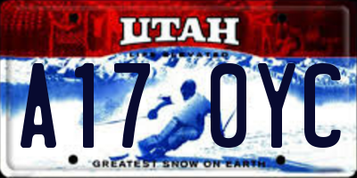 UT license plate A170YC