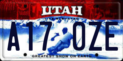 UT license plate A170ZE