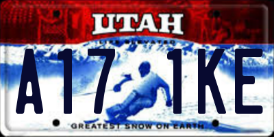 UT license plate A171KE