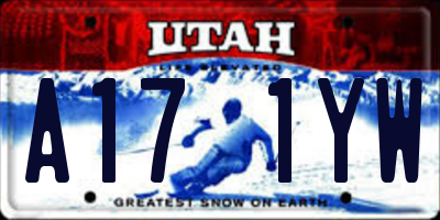 UT license plate A171YW