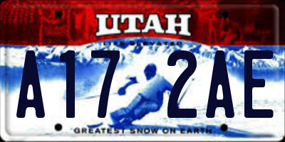 UT license plate A172AE