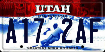 UT license plate A172AF