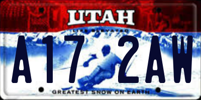 UT license plate A172AW