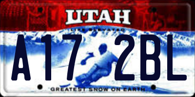 UT license plate A172BL
