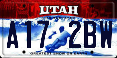 UT license plate A172BW