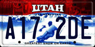 UT license plate A172DE