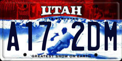 UT license plate A172DM