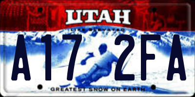 UT license plate A172FA