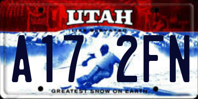 UT license plate A172FN