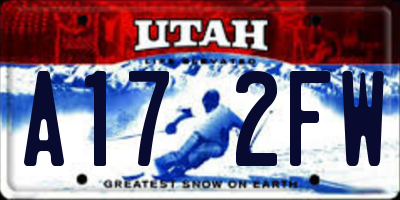 UT license plate A172FW