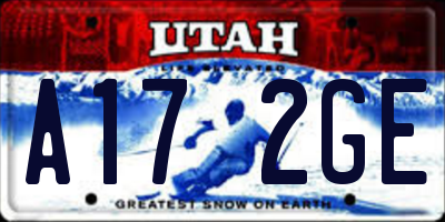 UT license plate A172GE