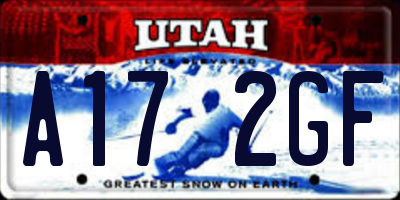UT license plate A172GF