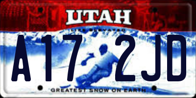 UT license plate A172JD