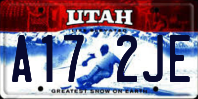 UT license plate A172JE