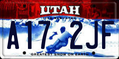 UT license plate A172JF