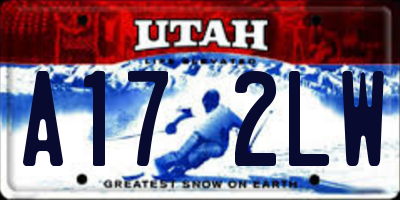 UT license plate A172LW