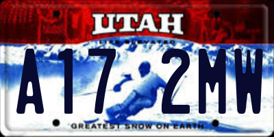 UT license plate A172MW