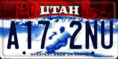UT license plate A172NU