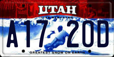 UT license plate A172OD