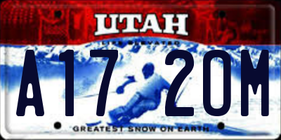 UT license plate A172OM