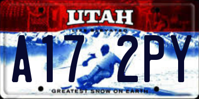 UT license plate A172PY