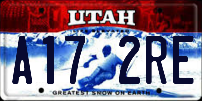 UT license plate A172RE