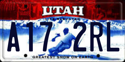 UT license plate A172RL