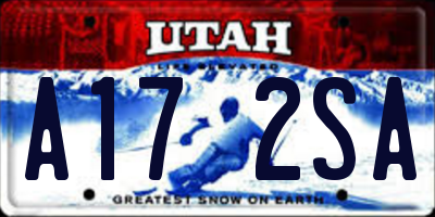 UT license plate A172SA