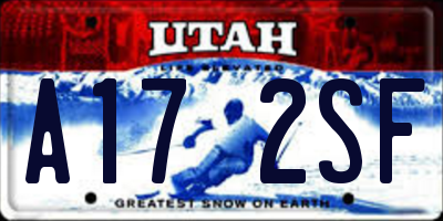 UT license plate A172SF