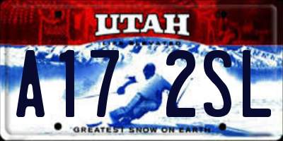 UT license plate A172SL
