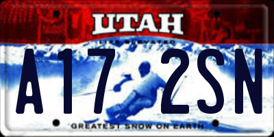 UT license plate A172SN