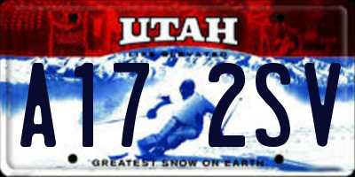 UT license plate A172SV