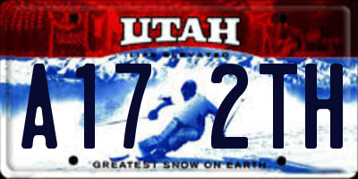 UT license plate A172TH