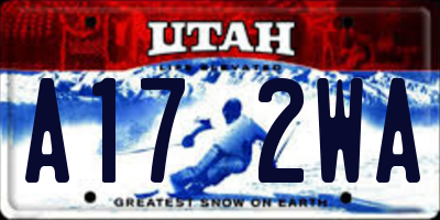UT license plate A172WA