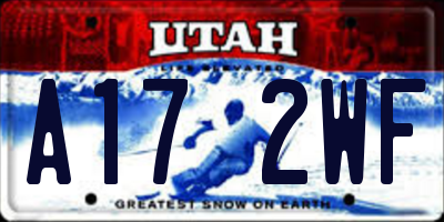UT license plate A172WF