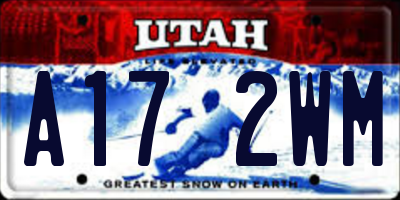 UT license plate A172WM