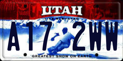 UT license plate A172WW