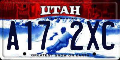 UT license plate A172XC
